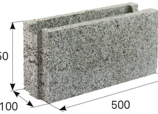Ztracené bednění (100 x 250 x 500 mm)